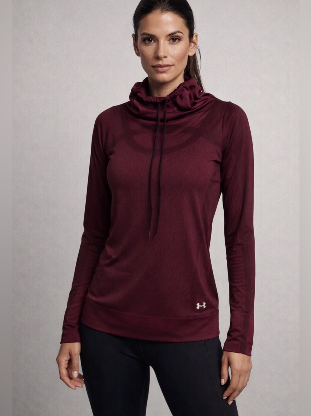 Under Armour Women’s Maroon Long-Sleeve Funnel Neck Sweatshirt